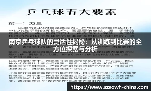 南京乒乓球队的灵活性揭秘：从训练到比赛的全方位探索与分析